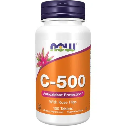 1-23.jpg NOW Foods Supplements, Vitamin C-500 with Rose Hips, Antioxidant Protection 100 Tablets - Image 1