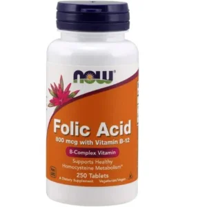 NOW Foods Folic Acid 800 mcg 250 Tablets