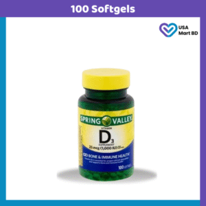 Spring Valley Vitamin D3, 25mcg, 1,000 IU – 100 Softgels