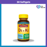 Nature Made Vitamin D3 K2, 5000 IU (125 mcg) Vitamin D (30 Softgels)