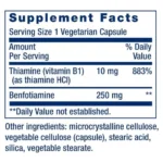 Life Extension Mega Benfotiamine 250 mg (120 Vegetarian Capsules) - Image 2