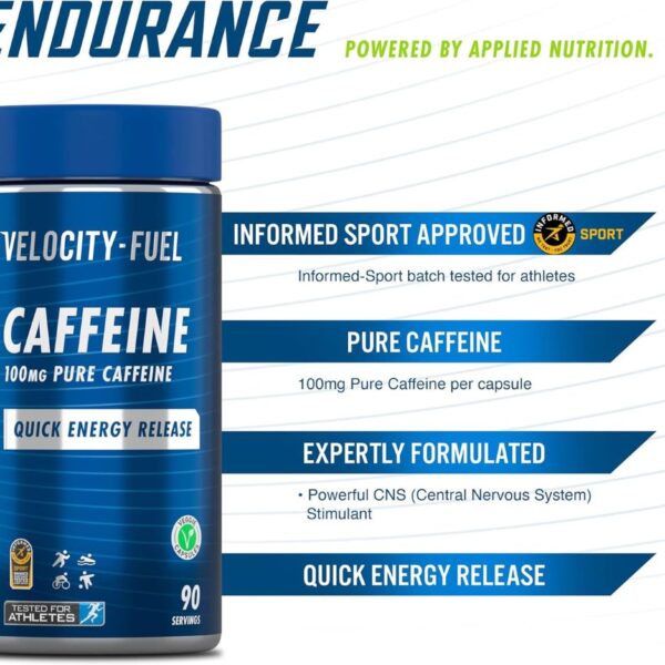 Applied Nutrition Pure Caffeine 100Mg (90 Capsules) - Image 2