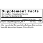 Force Factor, MK-7 Vitamin K2 100 mcg (60 Vegetable Capsules) - Image 2