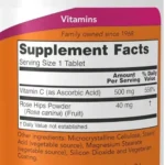 NOW Foods Supplements, Vitamin C-500 with Rose Hips, Antioxidant Protection 100 Tablets - Image 2