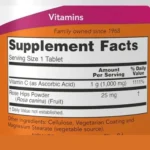 NOW Foods Vitamin C-1000 mg (100 Tablets) - Image 2