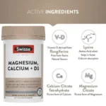 Swisse Ultiboost Magnesium, Calcium + Vitamin D - Supports Healthy Muscle Function - 120 Tablets - Image 2