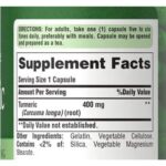 Puritans Pride Turmeric 400 Mg Capsules - Image 3