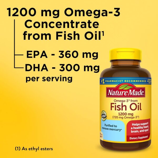 Nature Made Fish Oil Omega-3 1200mg (100 Softgels) - Image 2