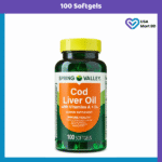 Spring Valley Cod Liver Oil plus Vitamins A & D3 (100 Softgels)