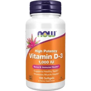 NOW Vitamin D3 (25 mcg) 1000 IU -180 Softgels