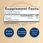 Naturebell Magnesium Citrate 500mg (240 Capsules) - Image 3