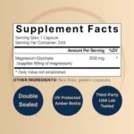 Naturebell Magnesium Glycinate 500mg (240 Capsules) - Image 3