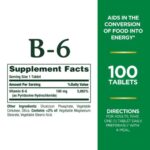 Nature's Bounty, Vitamin B-6 100 mg (100 Tablets) - Image 2