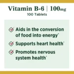 Nature's Bounty, Vitamin B-6 100 mg (100 Tablets) - Image 3