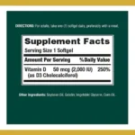 Nature's Bounty D3 50 mcg (2000 IU) 150 Softgels - Image 2
