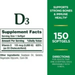 Nature's Bounty Vitamin D3 (125mcg) 5000 IU -150 Softgels - Image 2