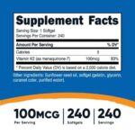 Nutricost Vitamin K2 MK-7 100 mcg (240 Softgels) - Image 3