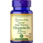 Puritan's Pride Vitamin D3 (25 mcg) 1000 IU -100 Softgels