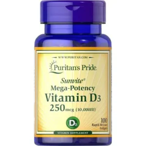 Puritan's Pride Vitamin D3 (250 mcg) 10000 IU -100 Softgels
