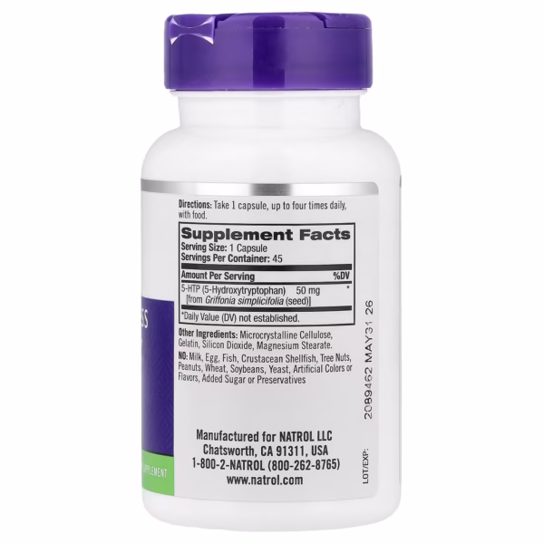 Natrol, 5-HTP Mood & Stress 50 mg (45 Capsules) - Image 2