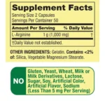 Spring Valley L-Arginine 500mg (100 Capsules) - Image 2