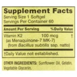 Spring Valley Vitamin K2 100 Mcg (60 Capsules) - Image 2
