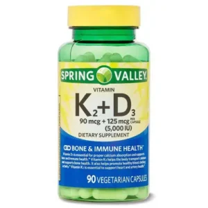Spring Valley Vitamin K2 (90mcg) + D3 (125mcg) 90 Capsule