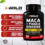 X Gold Health Maca + Panax Ginseng Ultra Concentrated (120 Capsules) - Image 3