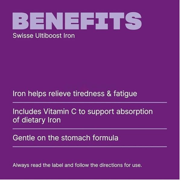 Swisse Ultiboost Iron 30 Tablets - Image 3