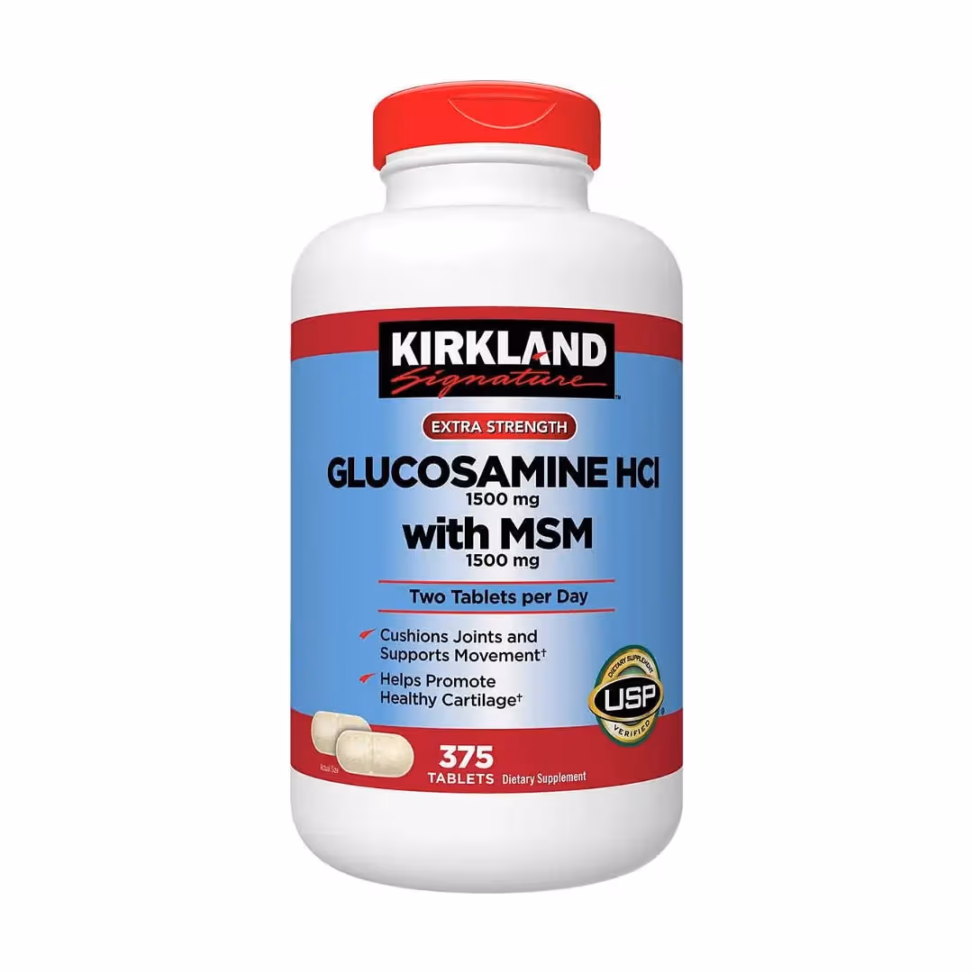 kirkland-signature-extra-strength-glucosamine-hci-with-msm-375tbs-0a03-products Kirkland Glucosamine with MSM (375 Tablets) - Image 1