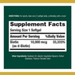 Nature's Bounty Biotin 10,000 mcg 120 Softgels - Image 2
