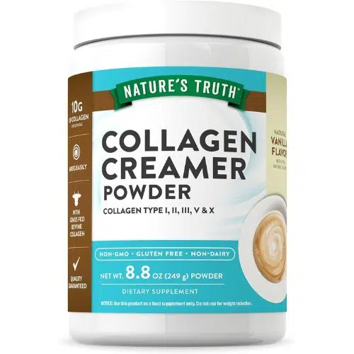 1-7-1.jpg Nature’s Truth Collagen Creamer Powder (249g) | Vanilla Flavor | Grass Fed Collagen Peptide Type I, II, III, V & X - Image 1
