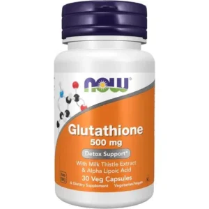 NOW Foods Supplements, Glutathione 500 mg, With Milk Thistle Extract & Alpha Lipoic Acid, Free Radical Neutralizer*, (30 Veg Capsules)