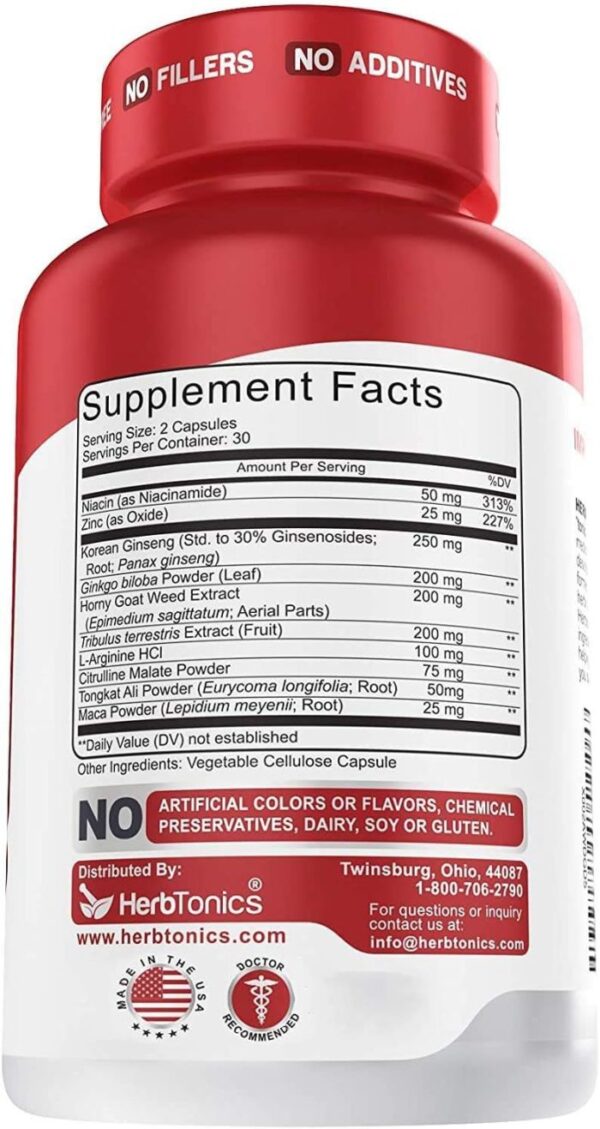 HerbTonics Strengthtonic Advance Testosterone Booster 60 Vegan Capsules - Image 2