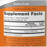 NOW Foods L-Citrulline 750 mg 90 Veg Capsules - Image 2