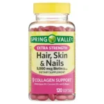 Spring Valley Hair Skin and Nails 5000 Mcg Biotin (120 Softgels)