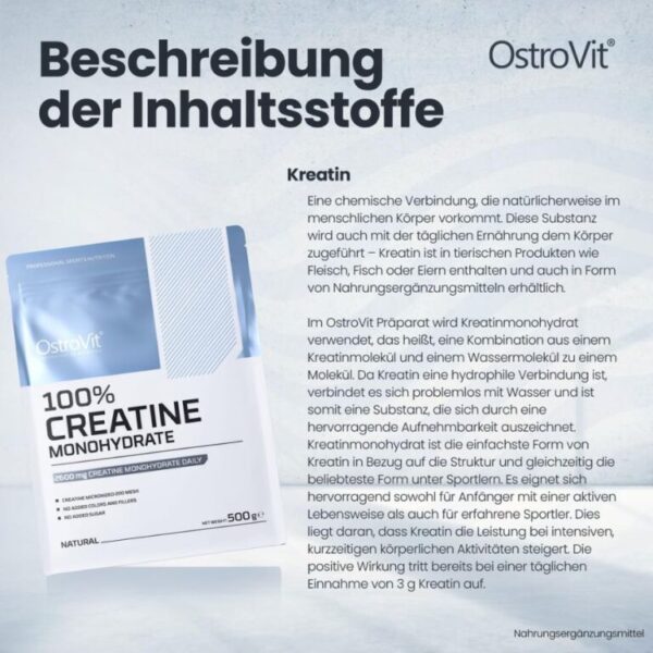 OstroVit Creatine Monohydrate 300 g (100 servings) - Image 4