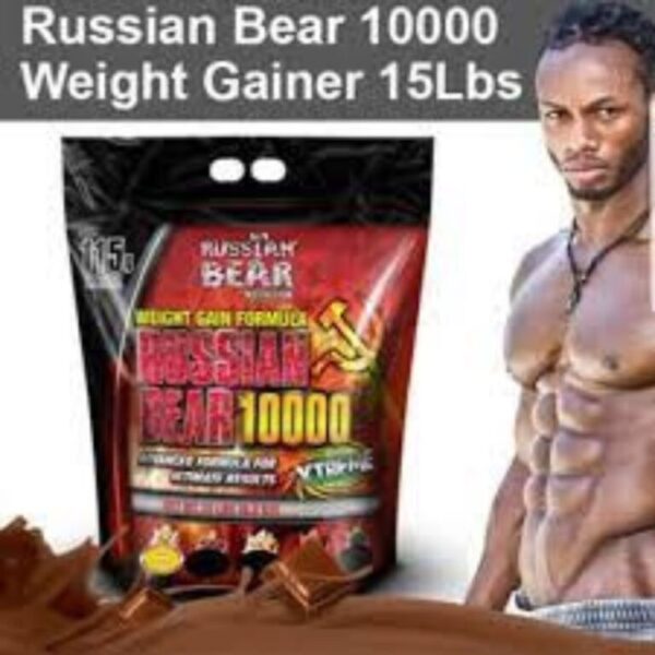 Russian Bear 10,000 Weight Gainer, Chocolate – 15 Lbs (7 Kg) - Image 3