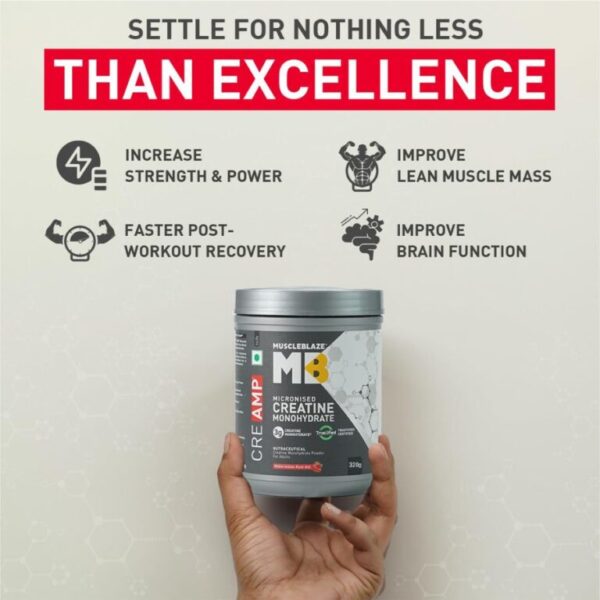 MuscleBlaze MB Creatine Monohydrate CreAMP (80 Servings, 320G) | Trustified Certified Creatine - Image 4