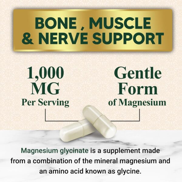 Nature’s Nutrition Magnesium Glycinate 1000mg (60 Capsules) - Image 2
