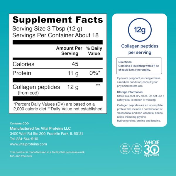 Vital Proteins Marine Collagen Peptides Powder (221gm) - Image 2