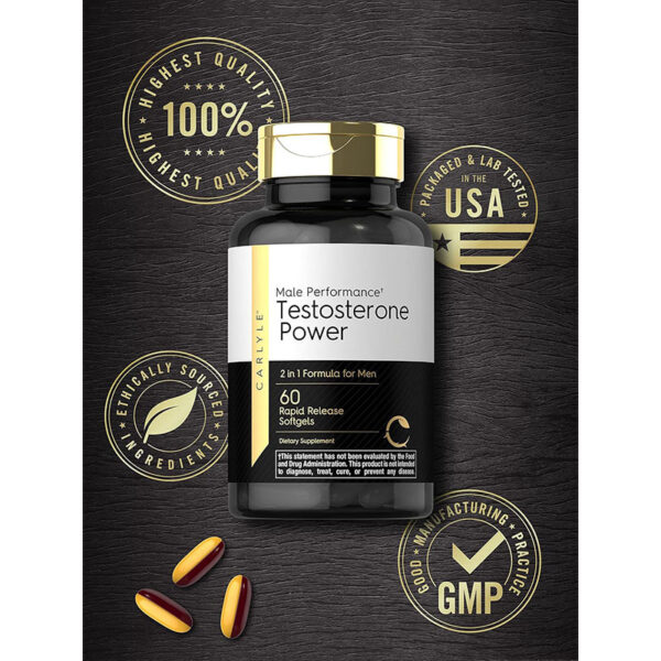 Carlyle Testosterone Power for Men – 60 Softgels - Image 2