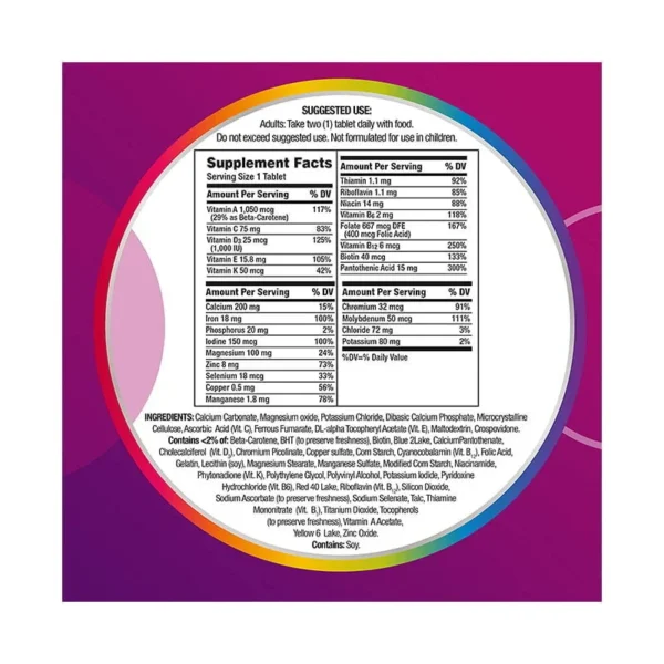 Centrum Multivitamin for Women, Multivitamin/Multimineral Supplement – 120 Tablets - Image 2