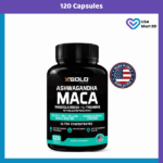 X Gold Health Ashwagandha & Maca Root Black Extract plus, Rhodiola Rosea & L-Theanine (120 Capsules)