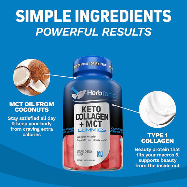 Herb Tonics KETO COLLAGEN + MCT 60 GUMMIES - Image 1