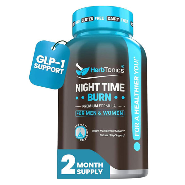 HerbTonics Night Time Burn Premium Formula For Men & Woman 60 Vegan Capsules - Image 1