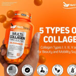 HerbTonics Multi Collagen Gummies Type 1,2,3,5 & 10 with Biotin for Hair Growth Skin Nails with Vitamin C Zinc for Men & Women 60 Gummies - Image 2
