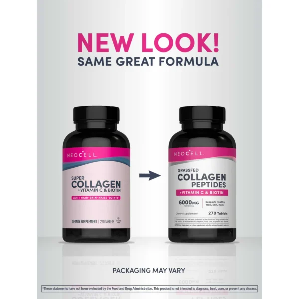 Neocell Grassfed Collagen Peptides + C & Biotin, 270 tablets - Image 3