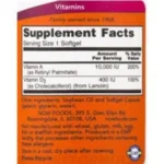 Now Foods Vitamin A & D 10000/400 (100 Softgels) - Image 2