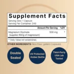 Naturebell Magnesium Glycinate 500mg (240 Capsules) | 3rd Party Tested - Image 3